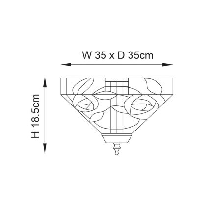 Endon 70699 - Stropné svietidlo Tiffany WILLOW 2xE27/60W/230V 35x35 cm