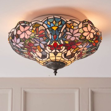 Endon 70709 - Stropné svietidlo Tiffany SULLIVAN 2×E27/60W/230V, priemer 40 cm