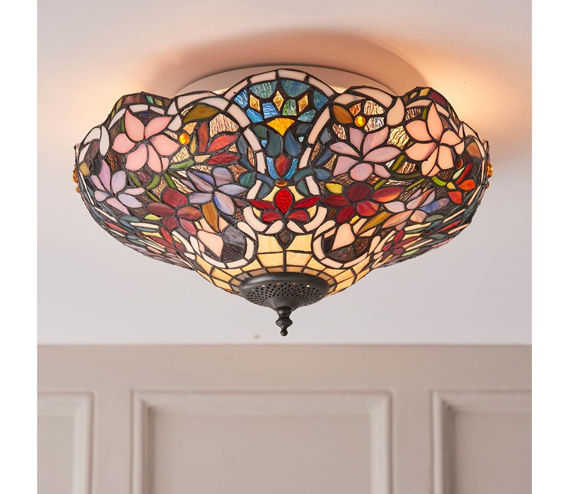 Endon 70709 - Stropné svietidlo Tiffany SULLIVAN 2×E27/60W/230V, priemer 40 cm 70709