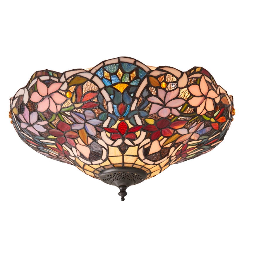 Endon 70709 - Stropné svietidlo Tiffany SULLIVAN 2×E27/60W/230V, priemer 40 cm