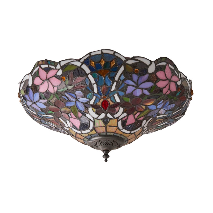 Endon 70709 - Stropné svietidlo Tiffany SULLIVAN 2×E27/60W/230V, priemer 40 cm