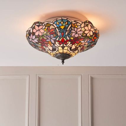 Endon 70709 - Stropné svietidlo Tiffany SULLIVAN 2×E27/60W/230V, priemer 40 cm