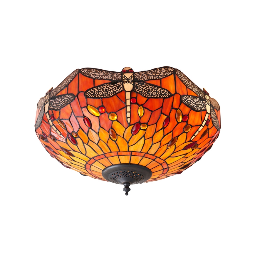 Endon 70721 - Stropné svietidlo Tiffany DRAGONFLY 2xE27/60W/230V pr. 41 cm