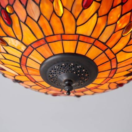 Endon 70721 - Stropné svietidlo Tiffany DRAGONFLY 2xE27/60W/230V pr. 41 cm