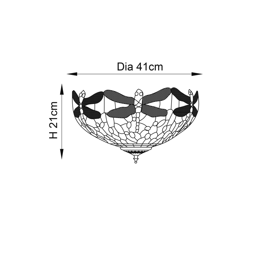 Endon 70722 - Stropné svietidlo DRAGONFLY 2xE27/60W/230V pr. 41 cm