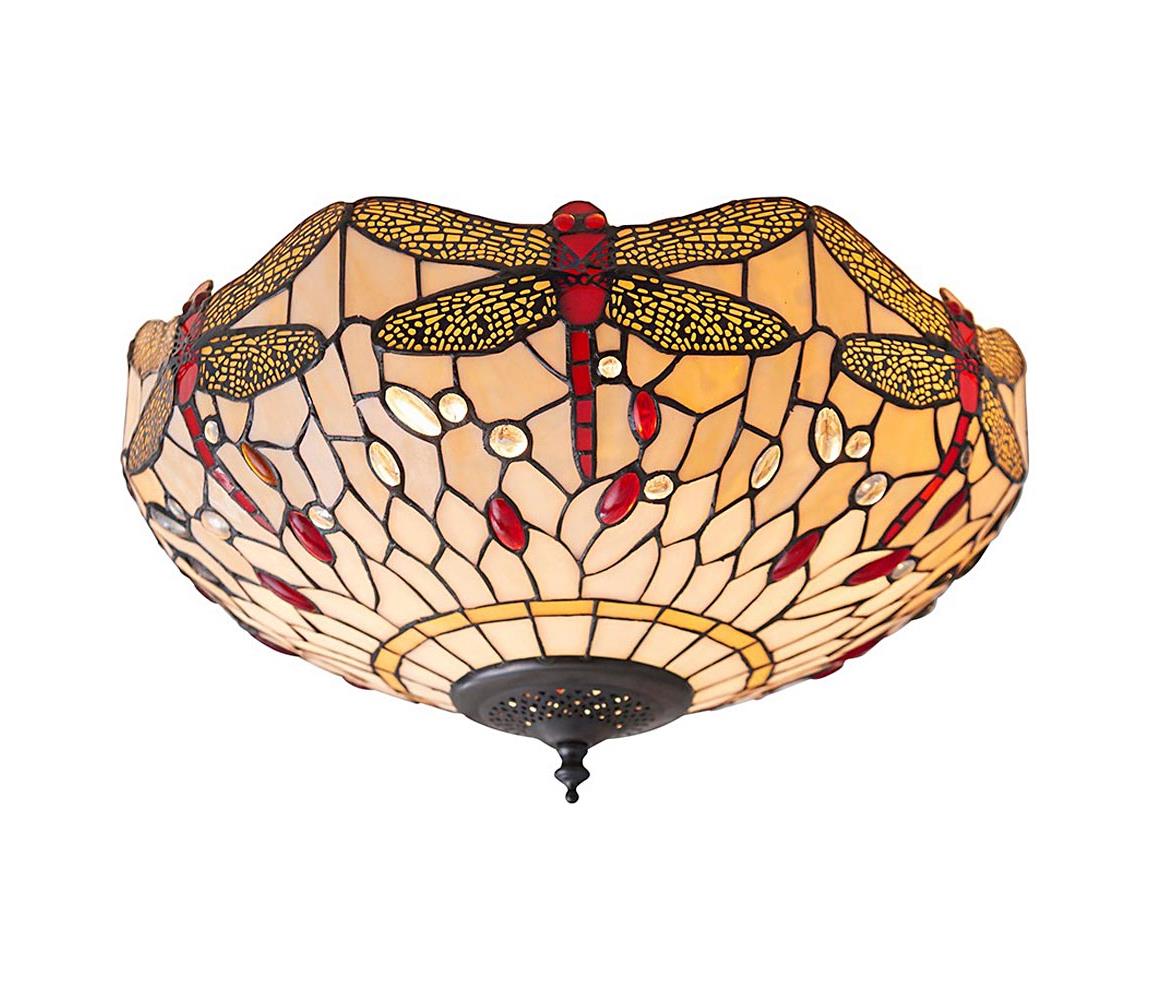 Endon 70723 - Stropné svietidlo Tiffany DRAGONFLY 2xE27/60W/230V pr. 41 cm 70723