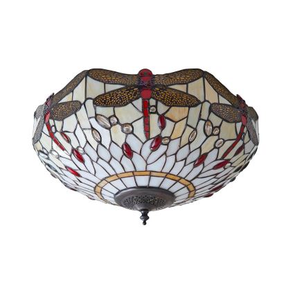 Endon 70723 - Stropné svietidlo Tiffany DRAGONFLY 2xE27/60W/230V pr. 41 cm