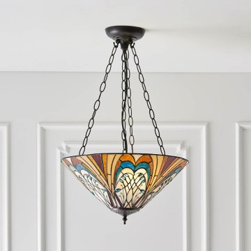 Endon 70750 - Luster na reťazi Tiffany HECTOR 3×E27/60W/230V, priemer 40 cm