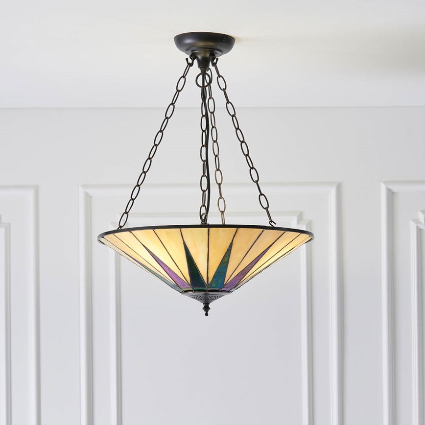 Endon 70754 - Luster na reťazi DARK STAR 3xE27/60W/230V pr. 49 cm
