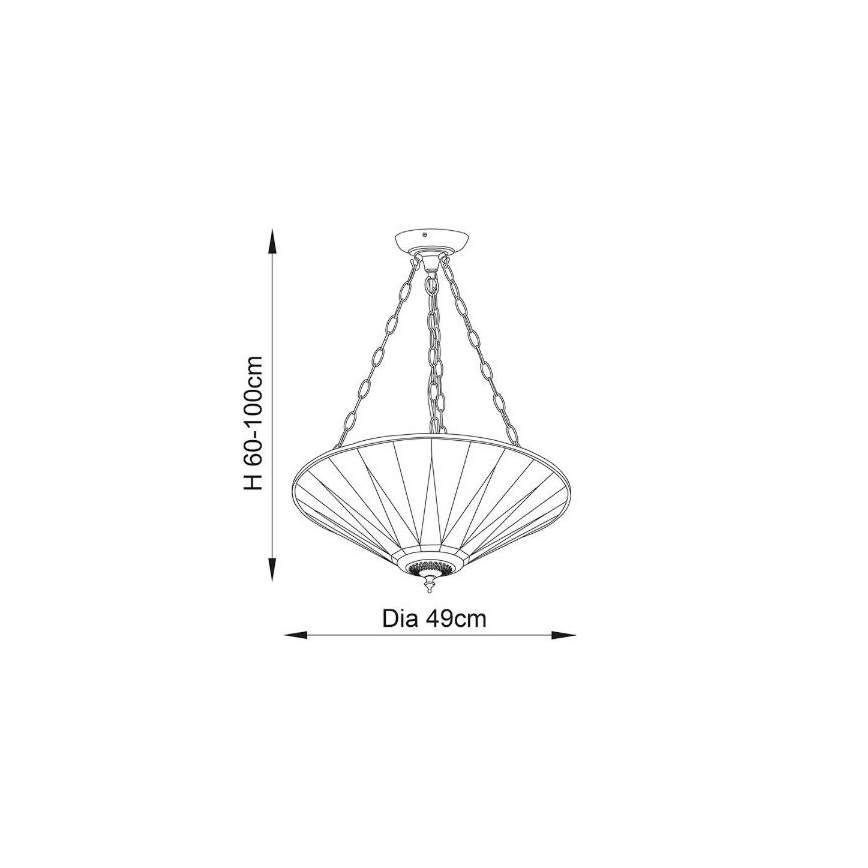 Endon 70754 - Luster na reťazi DARK STAR 3xE27/60W/230V pr. 49 cm