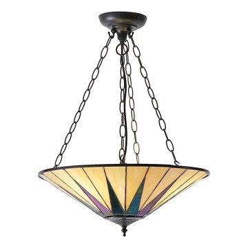 Endon 70754 - Luster na reťazi Tiffany DARK STAR 3xE27/60W/230V pr. 49 cm
