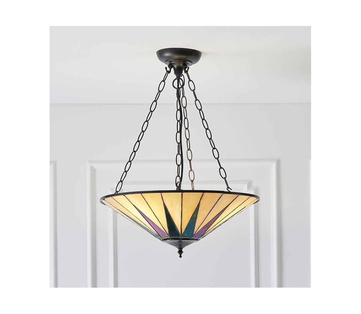 Endon 70754 - Luster na reťazi Tiffany DARK STAR 3xE27/60W/230V pr. 49 cm 70754