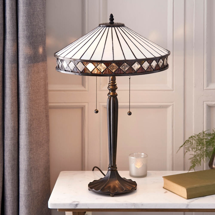 Endon 70935 - Stolná lampa FARGO 2xE27/60W/230V pr. 41,5 cm