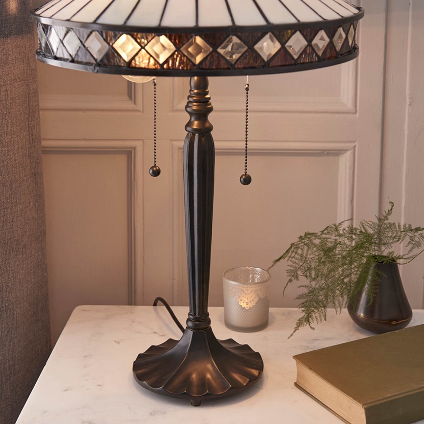 Endon 70935 - Stolná lampa FARGO 2xE27/60W/230V pr. 41,5 cm