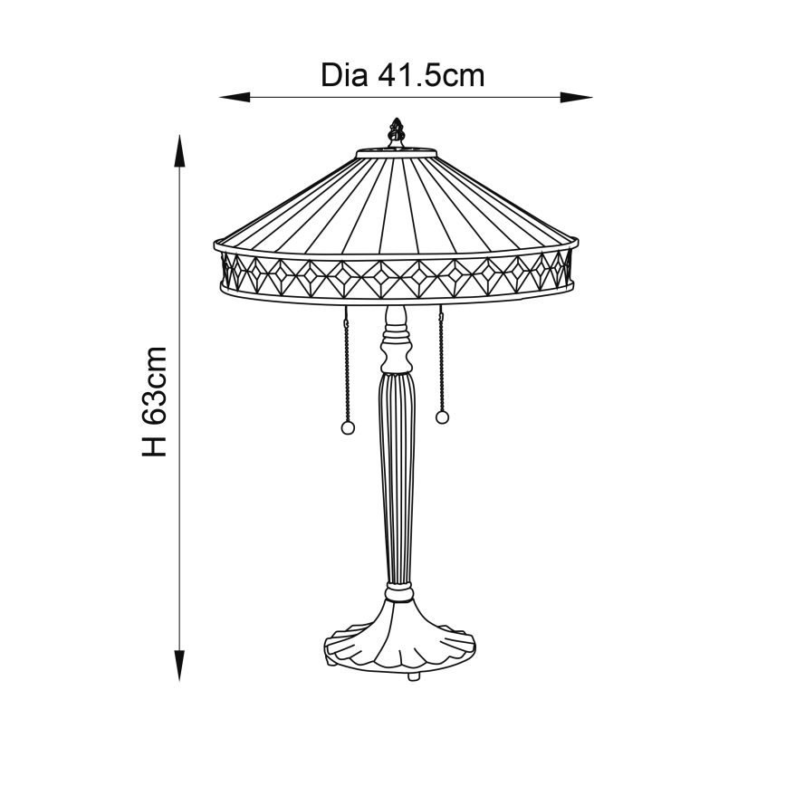 Endon 70935 - Stolná lampa FARGO 2xE27/60W/230V pr. 41,5 cm