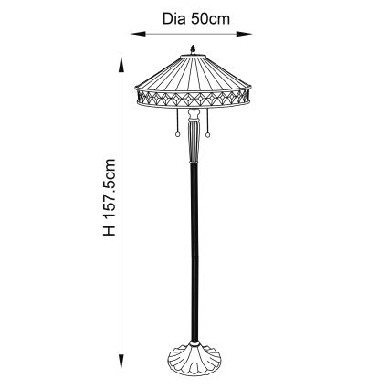 Endon 70936 - Stojacia lampa FARGO 2xE27/60W/230V priemer 50 cm