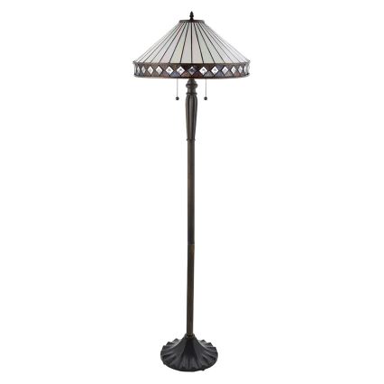 Endon 70936 - Stojacia lampa Tiffany FARGO 2xE27/60W/230V priemer 50 cm