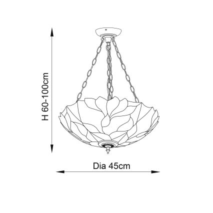 Endon 70946 - Luster na reťazi BOTANICA 3xE27/60W/230V pr. 45 cm