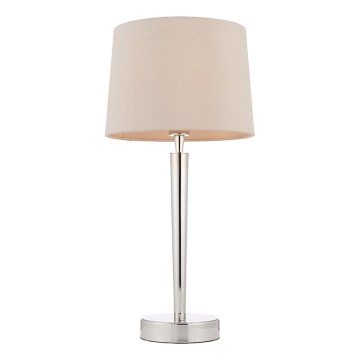 Endon 72175 - Stolná lampa s USB portom SYON 1xE14/40W/230V lesklý chróm/béžová