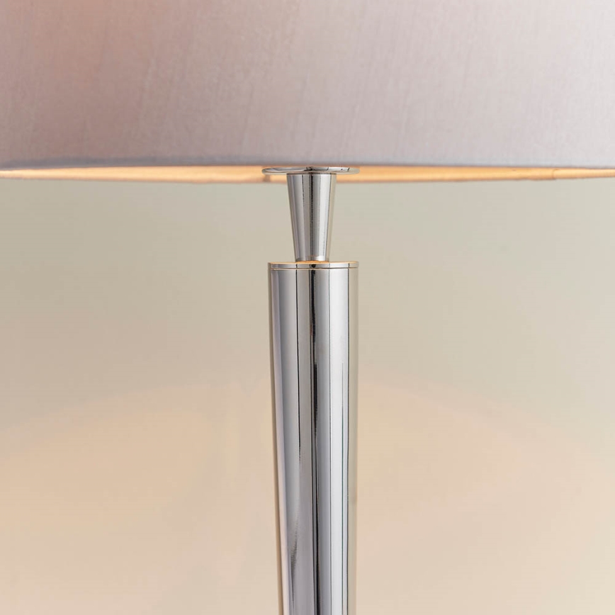 Endon 72175 - Stolná lampa s USB portom SYON 1xE14/40W/230V lesklý chróm/béžová