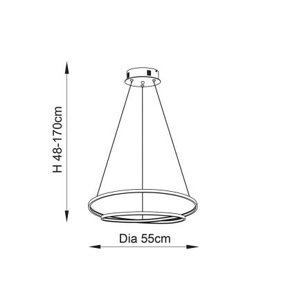 Endon 72479 - LED Luster na lanku SCRIBBLE LED/31,5W/230V 3000K zlatá
