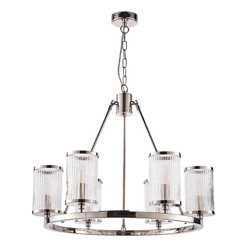 Endon 74128 - Luster na reťazi EASTON 6xE14/6W/230V lesklý chróm