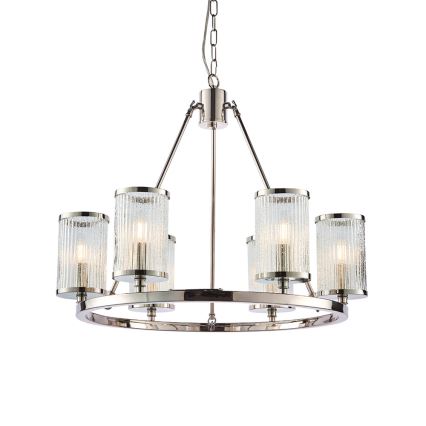 Endon 74128 - Luster na reťazi EASTON 6xE14/6W/230V lesklý chróm