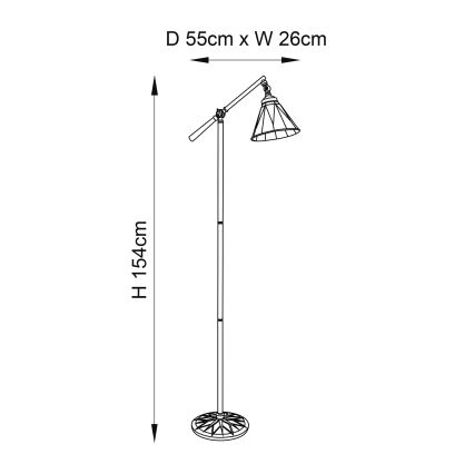 Endon 74355 - Stojacia lampa DARK STAR 1xE14/40W/230V