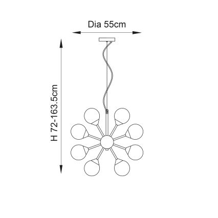 Endon 76499 - Luster na lanku OSCAR 28xG9/18W/230V zlatý