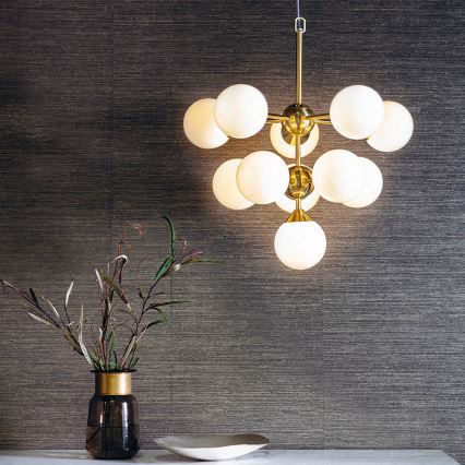 Endon 76500 - Luster na lanku OSCAR 11xG9/18W/230V mosadz