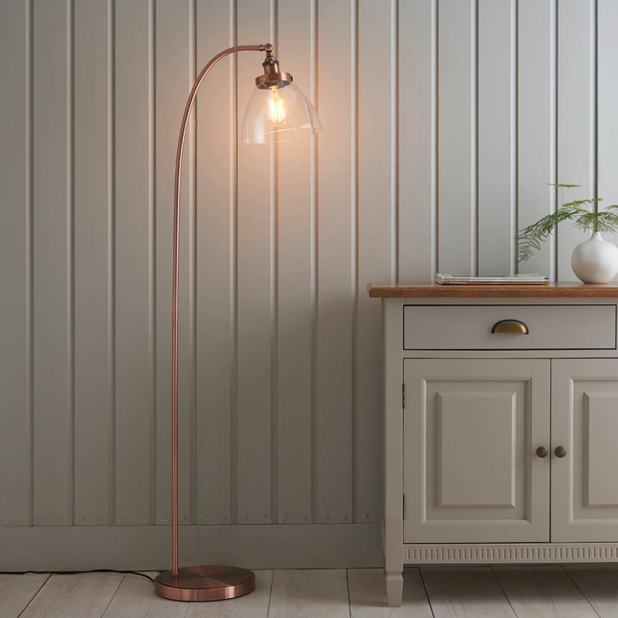 Endon 77862 - Stojacia lampa HANSEN 1xE27/40W/230V medená