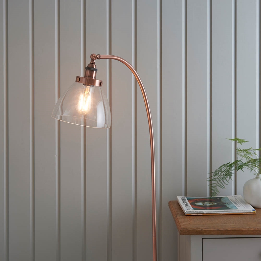 Endon 77862 - Stojacia lampa HANSEN 1xE27/40W/230V medená
