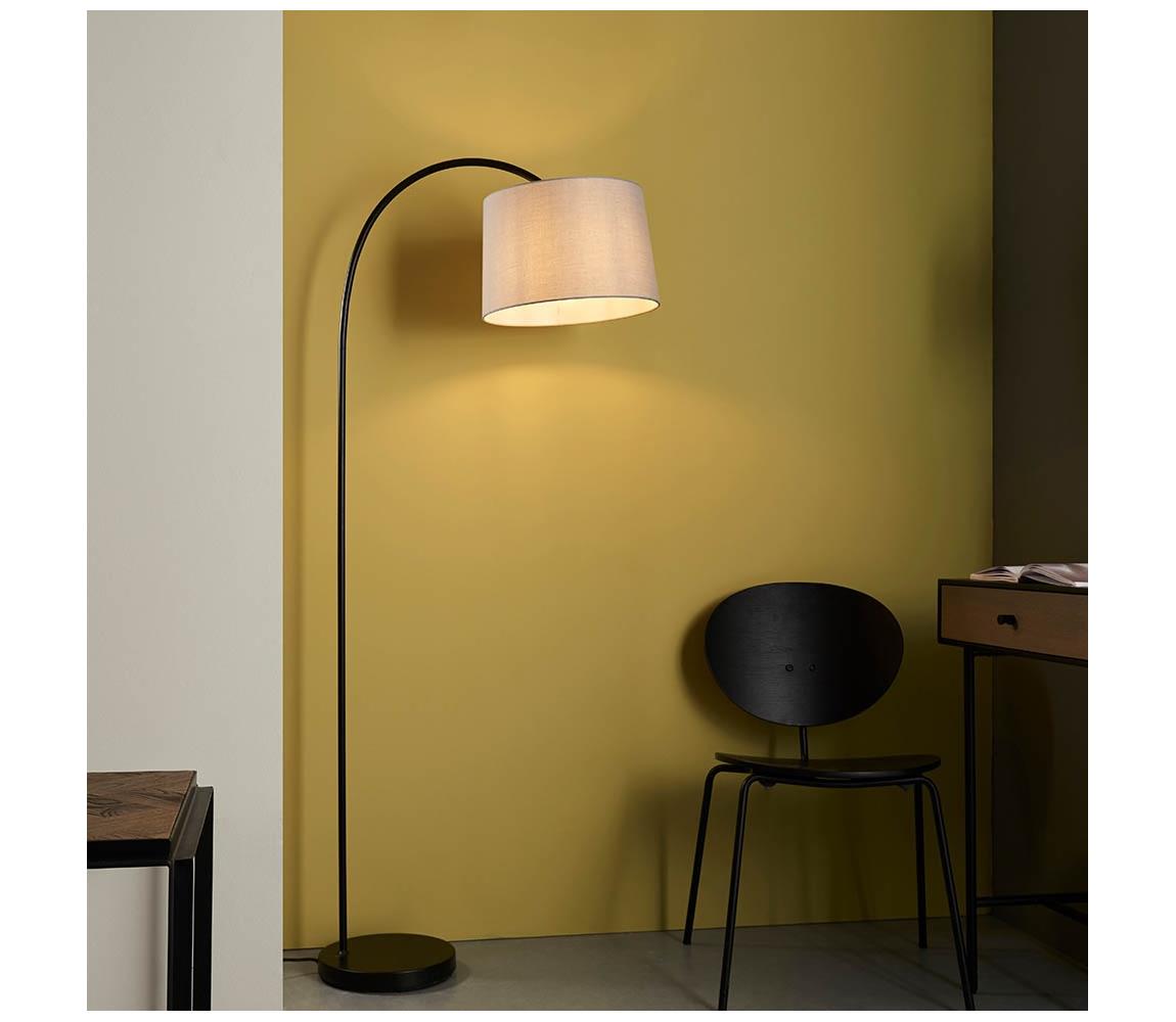 Endon 78163 - Stojacia lampa CARLSON 1xE27/60W/230V šedá/čierna 78163