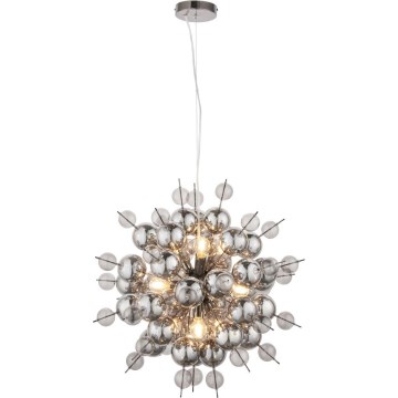 Endon 81583 - Luster na lanku JOULES 9xE14/7W/230V lesklý chróm/dymová