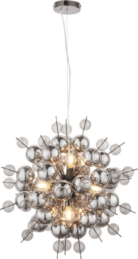Endon 81583 - Luster na lanku JOULES 9xE14/7W/230V lesklý chróm/dymová