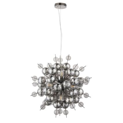 Endon 81583 - Luster na lanku JOULES 9xE14/7W/230V lesklý chróm/dymová