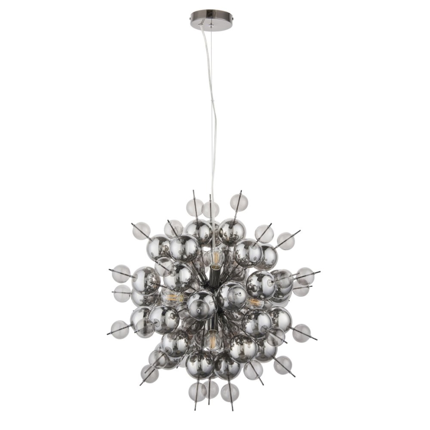 Endon 81583 - Luster na lanku JOULES 9xE14/7W/230V lesklý chróm/dymová