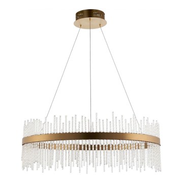 Endon 81908 - LED stmievateľný luster na lane ADRIEL LED/58W/230V 3000K pr. 70 cm zlatá/číra
