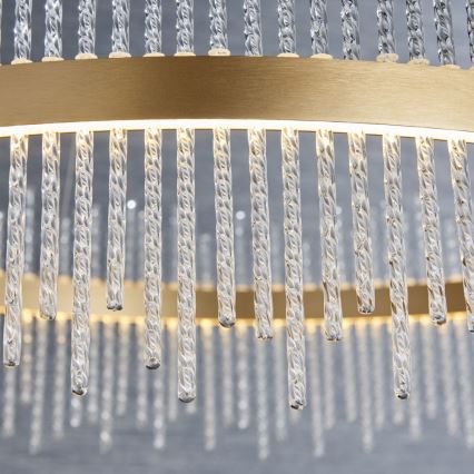 Endon 81908 - LED Stmievateľný luster na lanku ADRIEL LED/58W/230V 3000K pr. 70 cm zlatá/číra