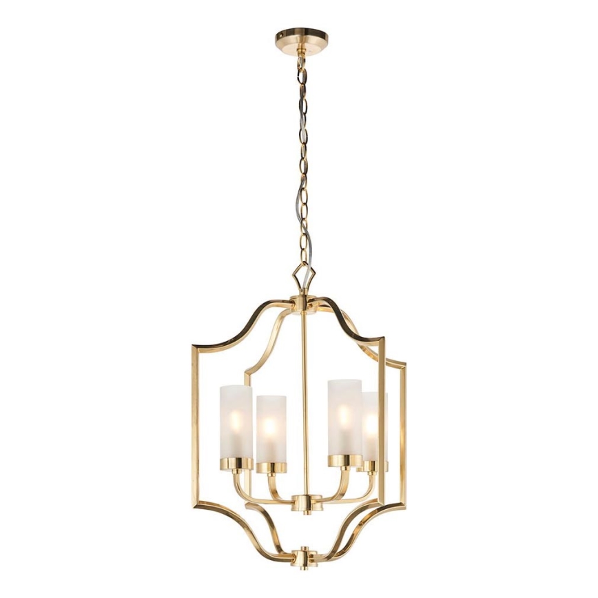 Endon 81914 - Závesný luster EDREA na reťazi 4xE14/6W/230V mosadz
