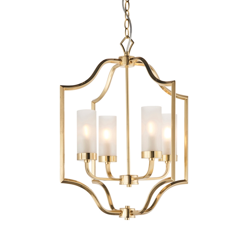 Endon 81914 - Závesný luster EDREA na reťazi 4xE14/6W/230V mosadz