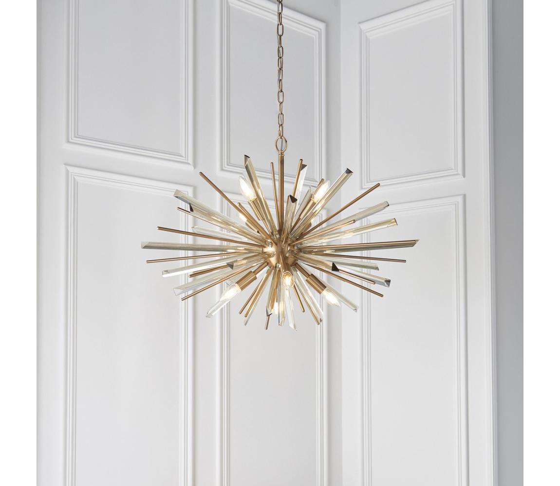 Endon 81935 - Luster na reťazi 8xE14/40W/230V zlatý 81935