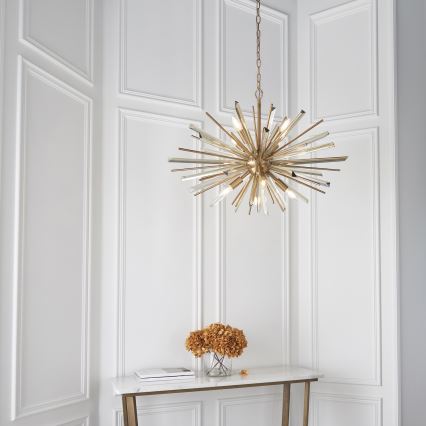 Endon 81935 - Luster na reťazi 8xE14/40W/230V zlatý