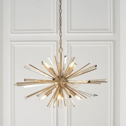 Endon 81935 - Luster na reťazi 8xE14/40W/230V zlatý
