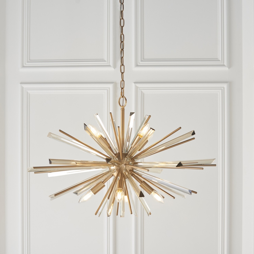 Endon 81935 - Luster na reťazi 8xE14/40W/230V zlatý