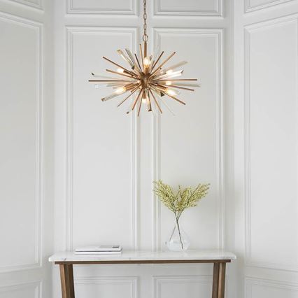 Endon 81936 - Luster na reťazi 6xE14/40W/230V zlatý