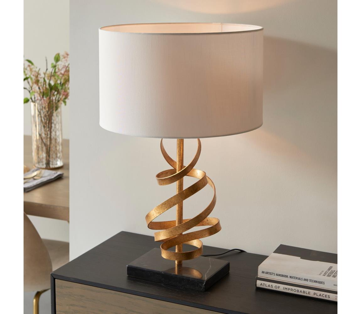 Endon 82071 - Stolná lampa 1xE27/10W/230V biela/mosadz/čierna 82071