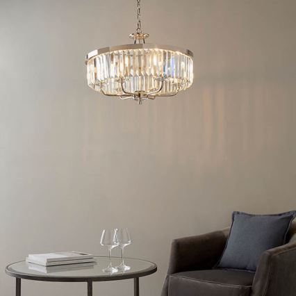 Endon 90263 - Luster na reťazi CHESTERFIELD 6xE14/6W/230V pr. 55 cm lesklý chróm
