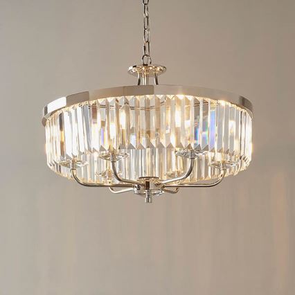 Endon 90263 - Luster na reťazi CHESTERFIELD 6xE14/6W/230V pr. 55 cm lesklý chróm