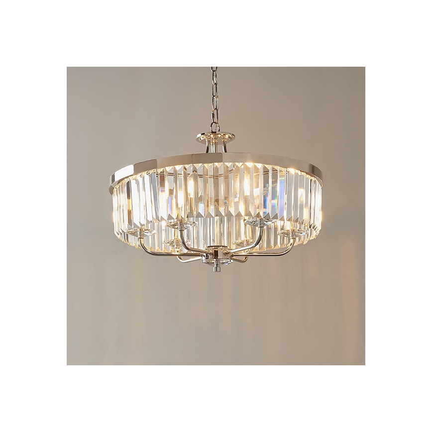 Endon 90263 - Luster na reťazi CHESTERFIELD 6xE14/6W/230V pr. 55 cm lesklý chróm
